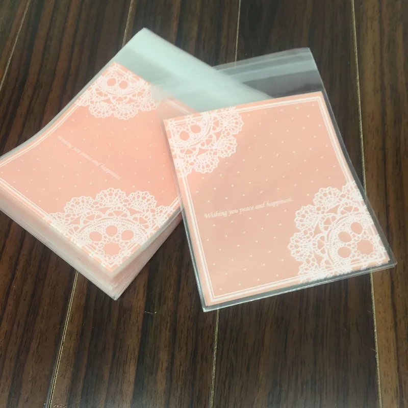 10 шт./лот милые розовые кружевные подарочные пакеты Рождественская упаковка для