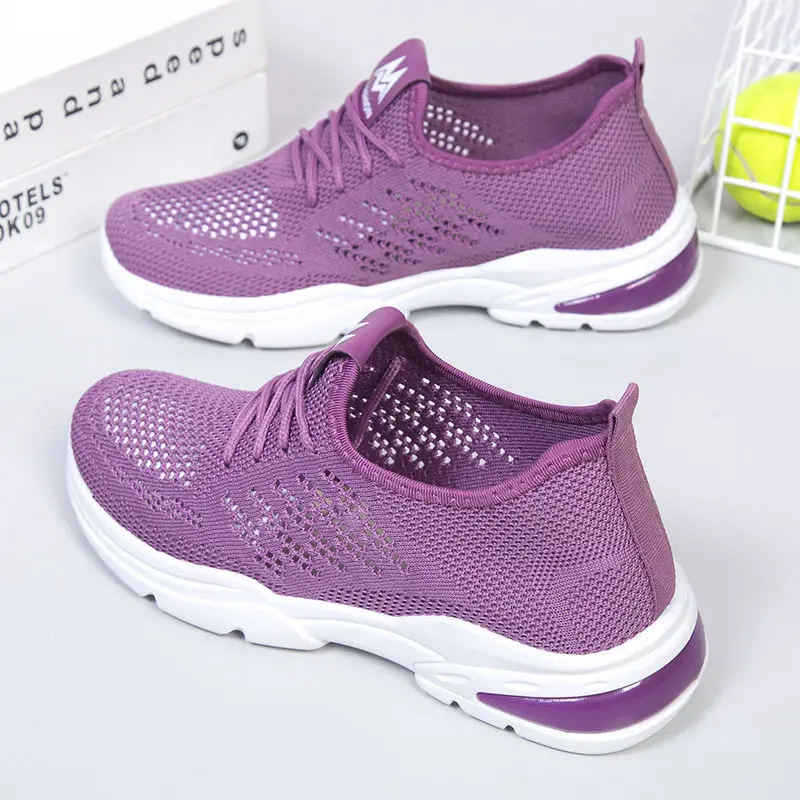 

2021 Breathable runner sports Mesh cutout sneakers Women's Leisure Outdoor Fitness Running Sport Shoes non-slip Walking Shoes