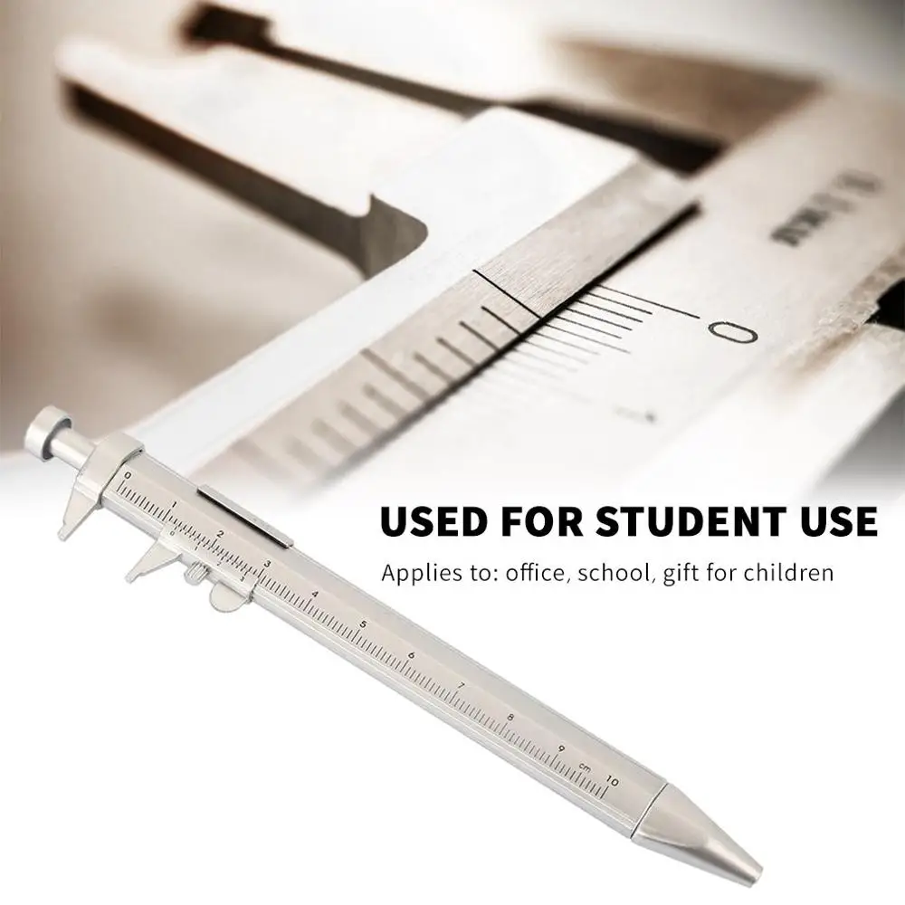 

New Ballpoint Pen Multifunction 0.5mm Gel Ink Pen Plastic Vernier Caliper Roller Ball Pen Scale Ruler School Office Stationery