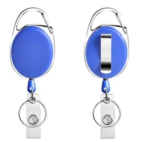 hotsale zinc alloy abs keychain metal easy pull buckle retractable working card clip