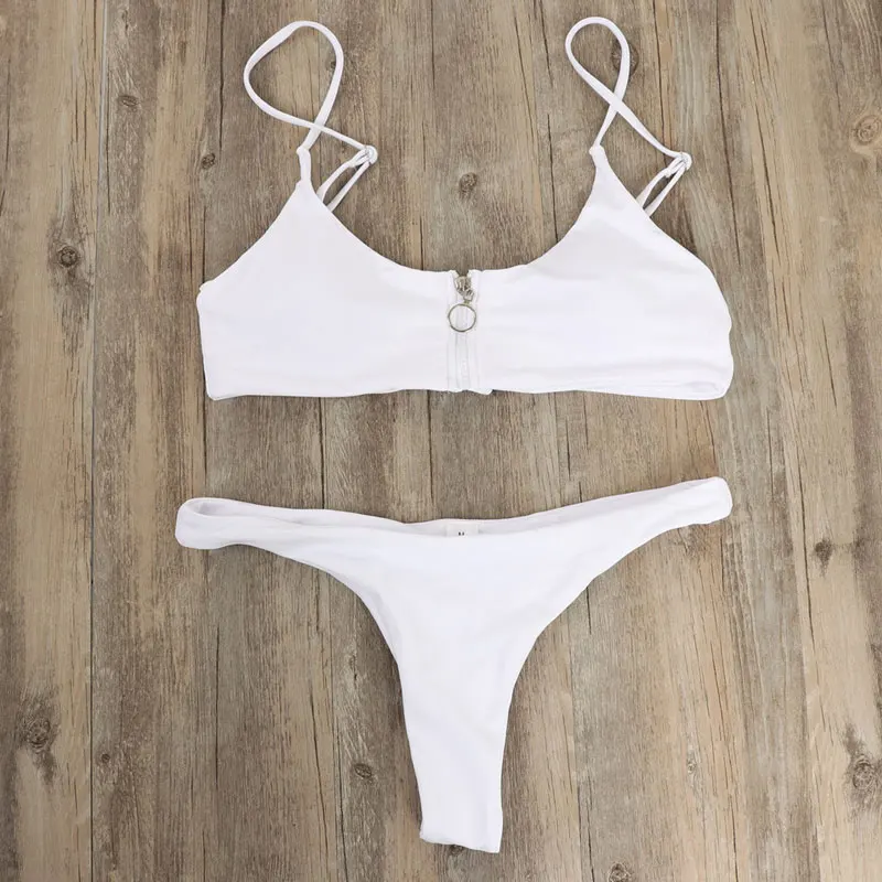 Соблазнительный комплект бикини новинка 2019 летний однотонный купальник