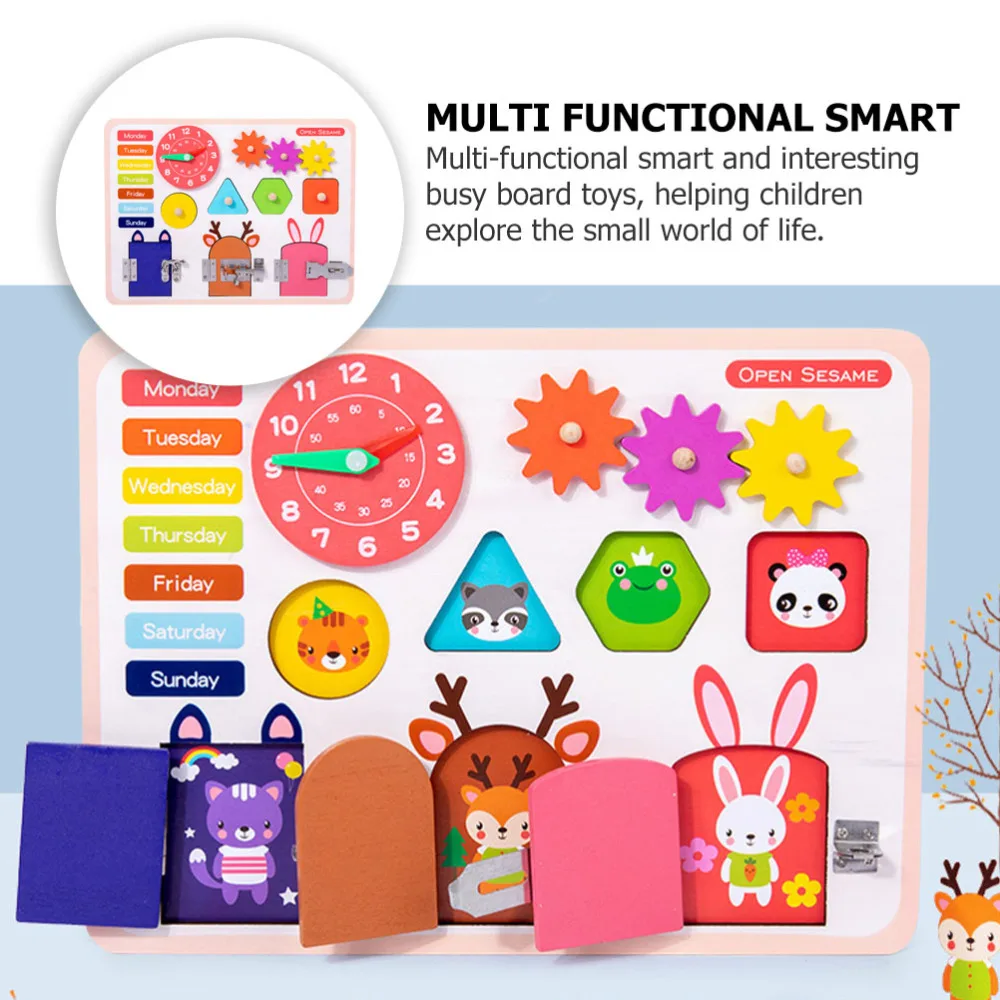 Tablero de desbloqueo de inteligencia para ni&ntilde;os, tablero de juegos de formas creativas, 1 ud.-5