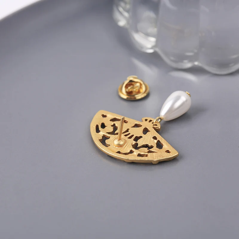 Женская Брошь с резным цветком ажурная брошь золотого веера Ювелирное Украшение