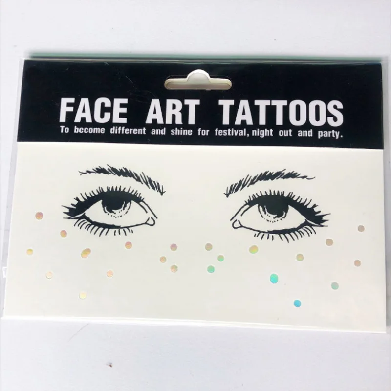 Горячие радужные цветные лазерные серебряные веснушки флэш тату наклейки для