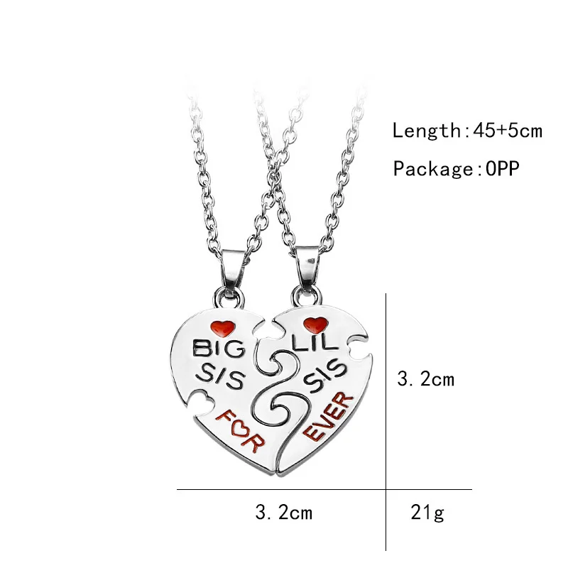 Мода 2 шт./компл. большая сестра Лил СИС старшая лучшая навсегда реальное ожерелье