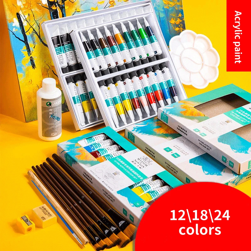 

Winsor Newton Acrylic Painting Set 12/18/24 Colors Professional 10ML/tube Pigments For Artist Drawing Tools Acrylic Art Painting