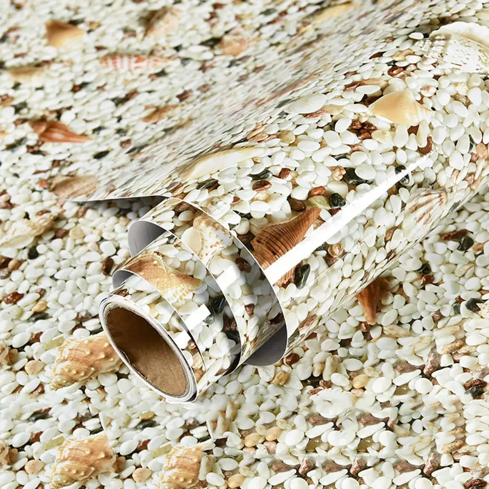 Самоклеящаяся глянцевая пляжная мраморная настенная бумага GLOW4U бумажная