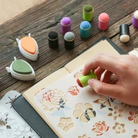 5pc finger cot ink pad smudge tool stationery school supplies pet student hollow drawing ruler student painting supplies