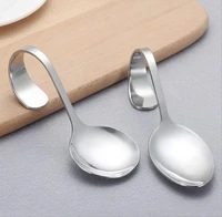 hotel and restaurant use stainless steel canape serving spoon shiny polish sea food spoon with bendy handle