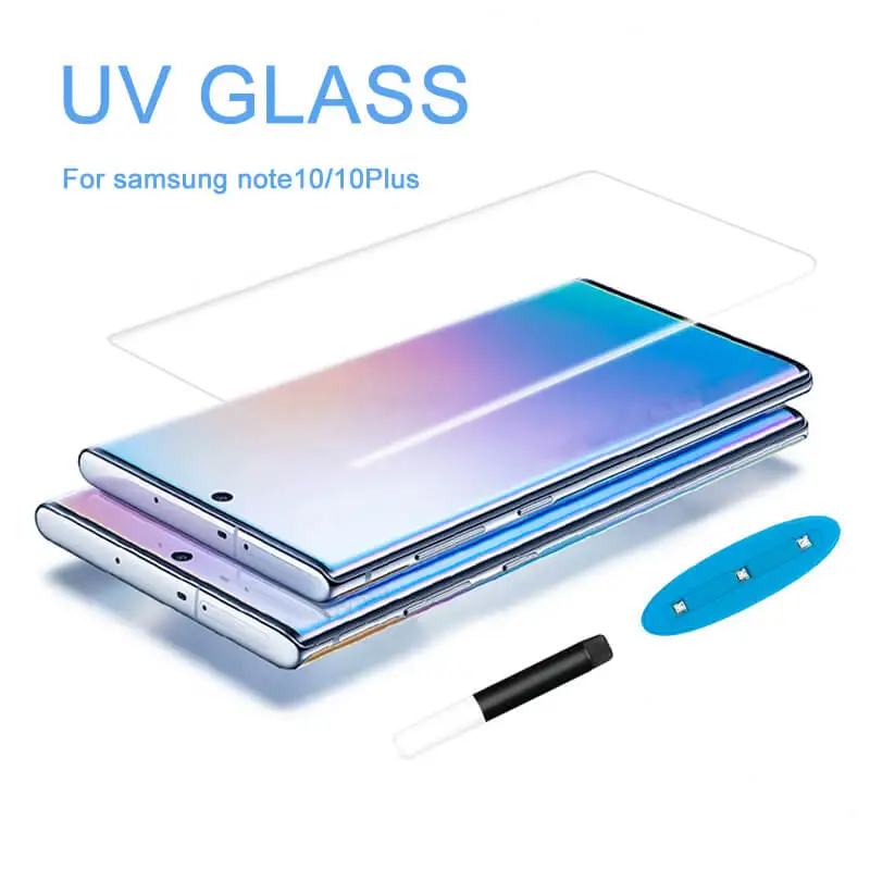 Для Samsung Galaxy Note 10 Plus защита экрана Uv Nano Optics изогнутое стекло полное клеевое