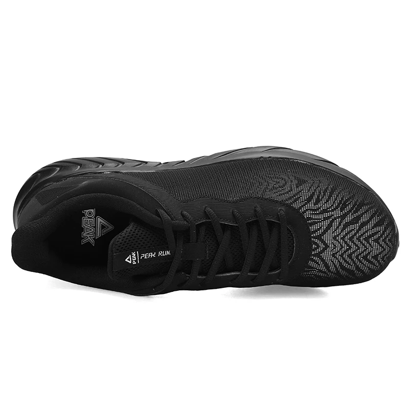 PEAK Men Running Shoes Low-cut Lightweight Woven Non-slip Casual Shoes Reflective Night Running Sneakers Autumn Winter Footwear