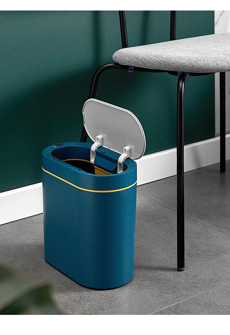 

Simple Waterproof Waste Bin Sensor Smart Nordic Automatic Living Room Luxury Trash Can Bathroom Cubo Basura Home Products 50