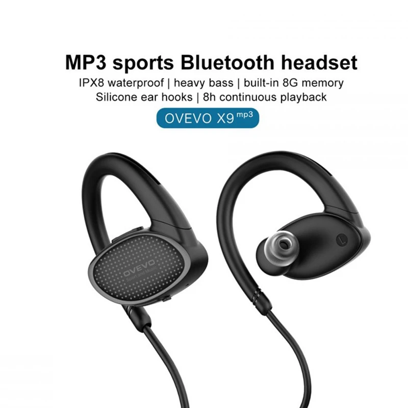 

OVEVO Wireless Headphone IPX7 Waterproof 8G Memory Sports Noise Reduction Stereo Handsfree Headset