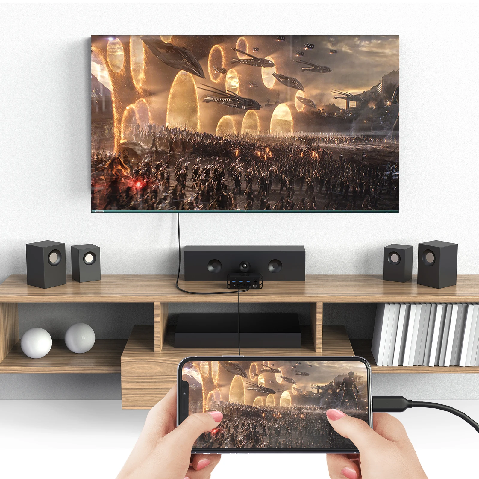 Станция для подключения ноутбука Mac через USB C с двумя мониторами, поддержкой 4K HDMI и тройным дисплеем, универсальный тип хаба для Macbook Pro/Air.