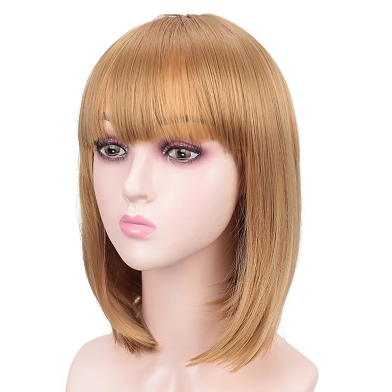 

TALANG 5 Colors Short straight hair Wigs With Bangs For Womens Black Brown Natural Hair Wigs Hairstyles