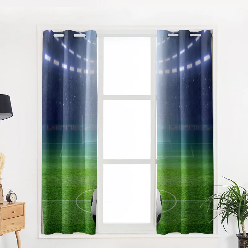 Футбол Зеленый Стадион огни окна занавески s Спальня Кухня Декор панели для