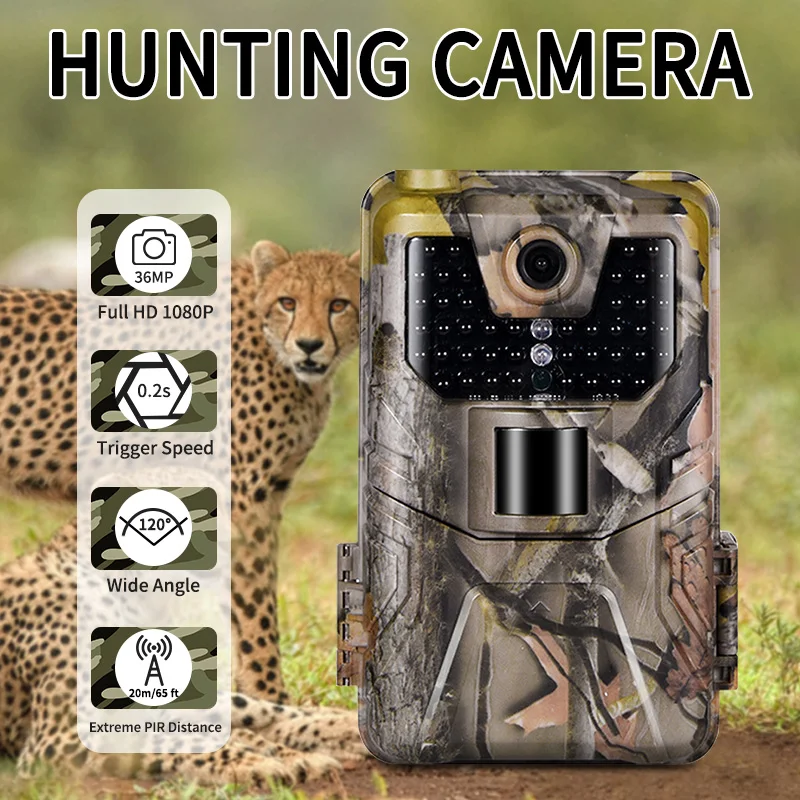 

Outdoor Hunting Camera 36MP 1080P Wildlife Hunting Trail Camera Infrared Heat Sensing Night Vision HD Waterproof Detector