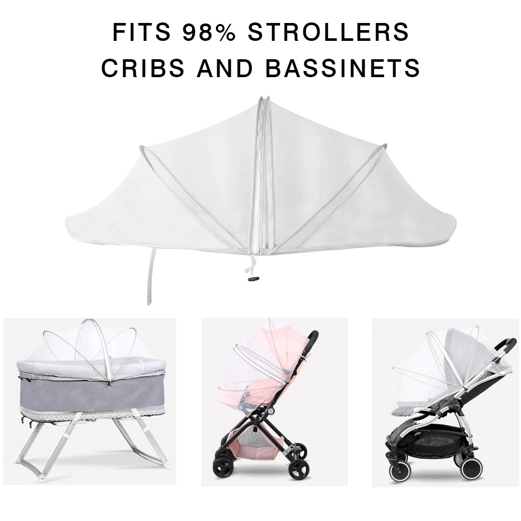 Mosquitera segura para cuna de ni&ntilde;os, red antiinsectos para cochecito de beb&eacute;, accesorios para cochecito, 1 unidad, gran oferta-3