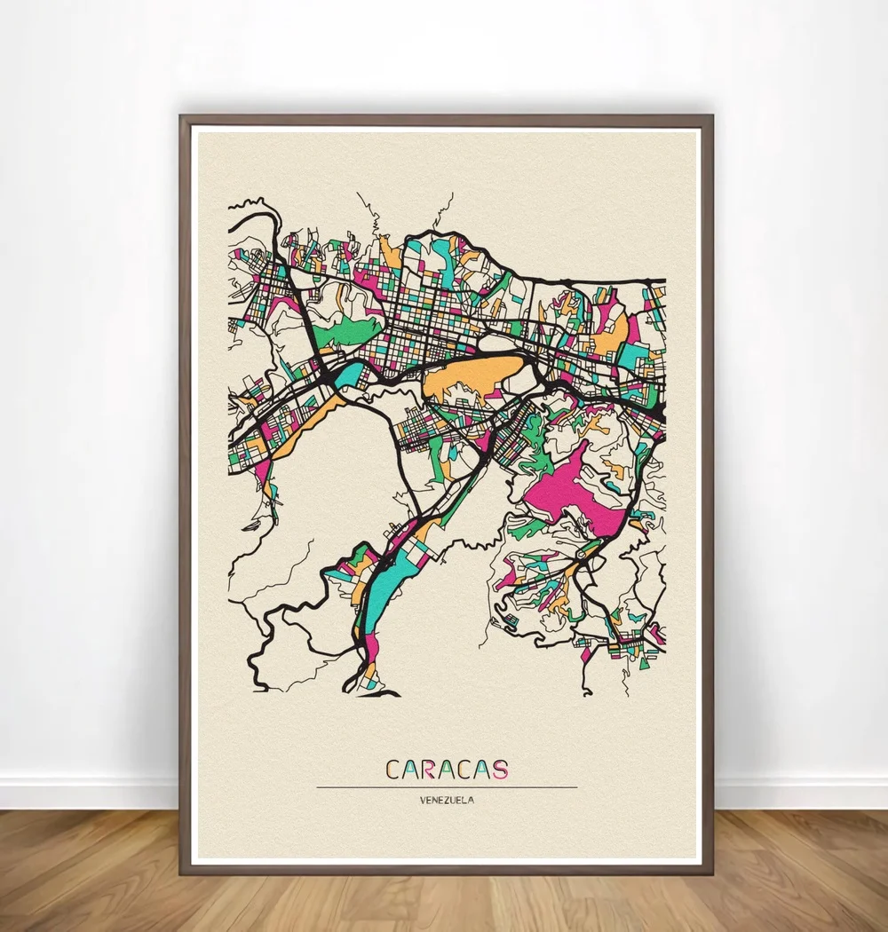 Кембридже Канберра Канкун Кейптаун Каракас Касабланка красочные карты города