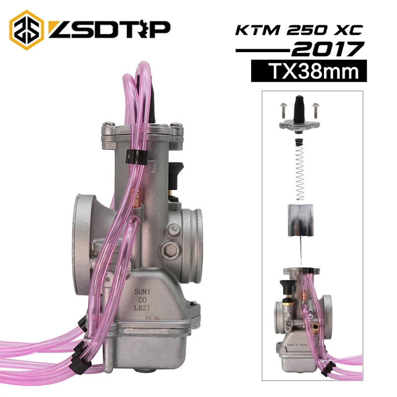 ZSDTRP для 2T двигателя 2 тактный 200 350cc Мотокросс 38 мм карбюратор мотоцикла MIKUNI TX38 KTM 250