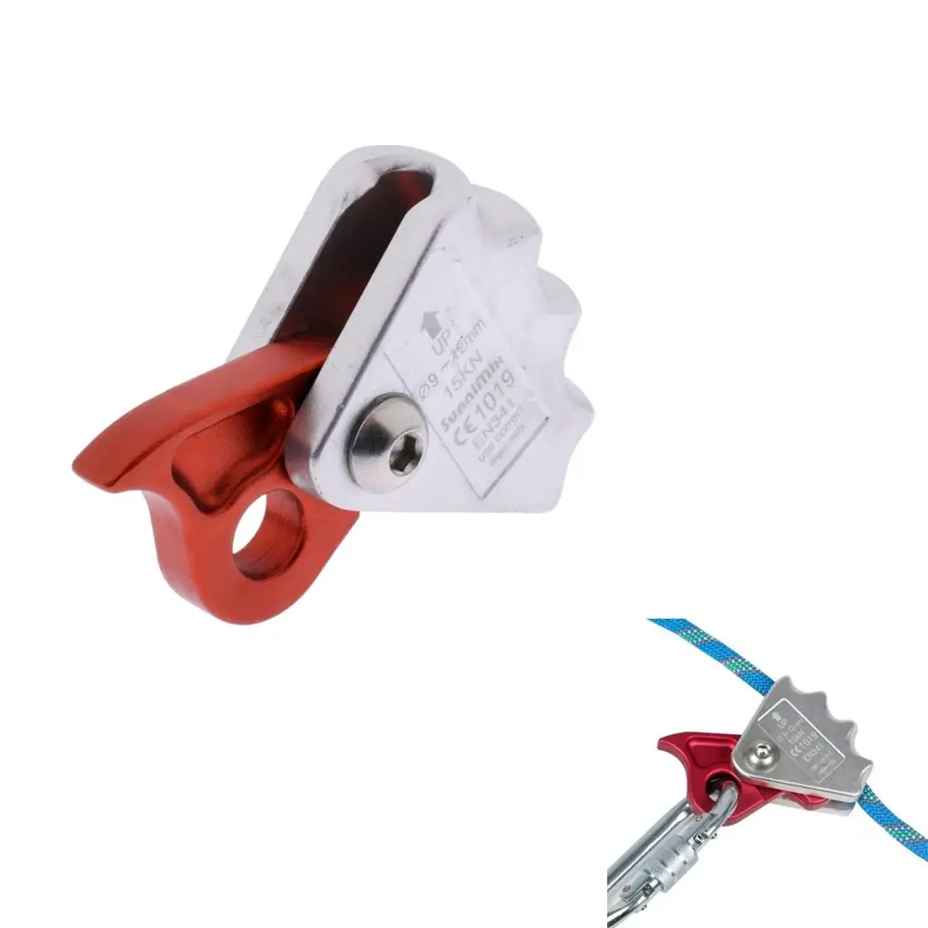 

15KN Rock Climbing Tree Caving Rope Grab Gear for 9mm-12mm Ropes, Outdoor Sports Safety Gear Equipment - CE Certificated