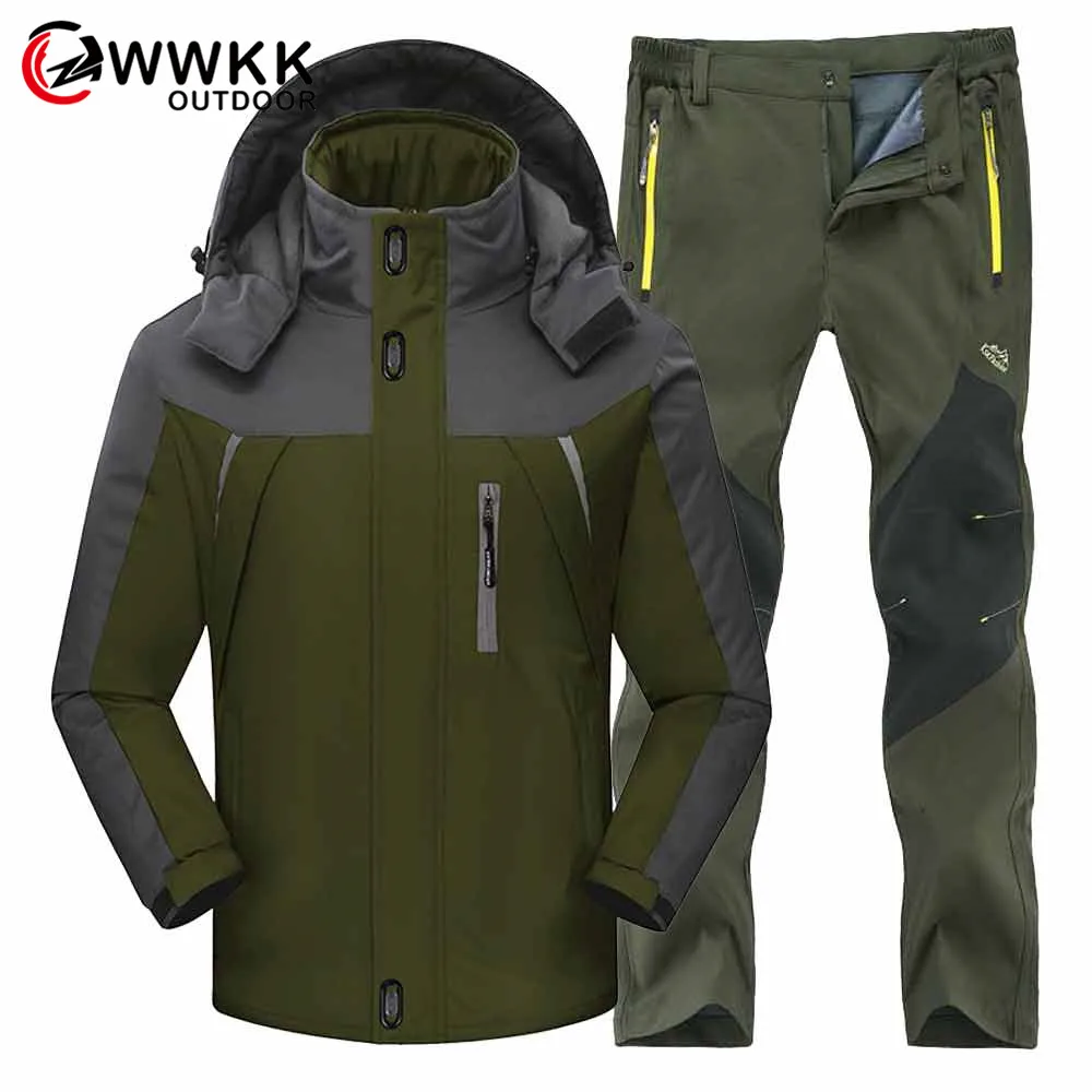 Мужская зимняя водонепроницаемая Теплая Флисовая Куртка для рыбалки и лыжного