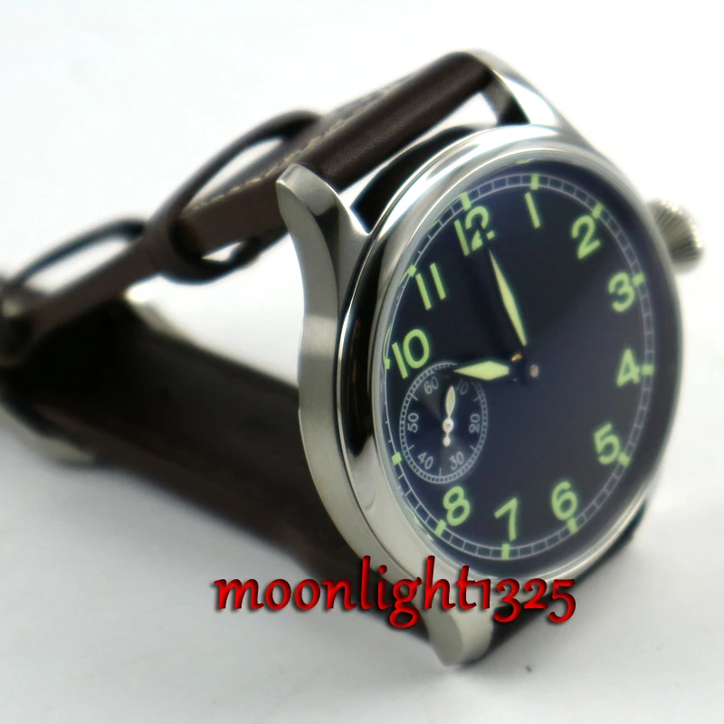 Мужские часы с механическим часовым механизмом 44 мм черный стерильный циферблат