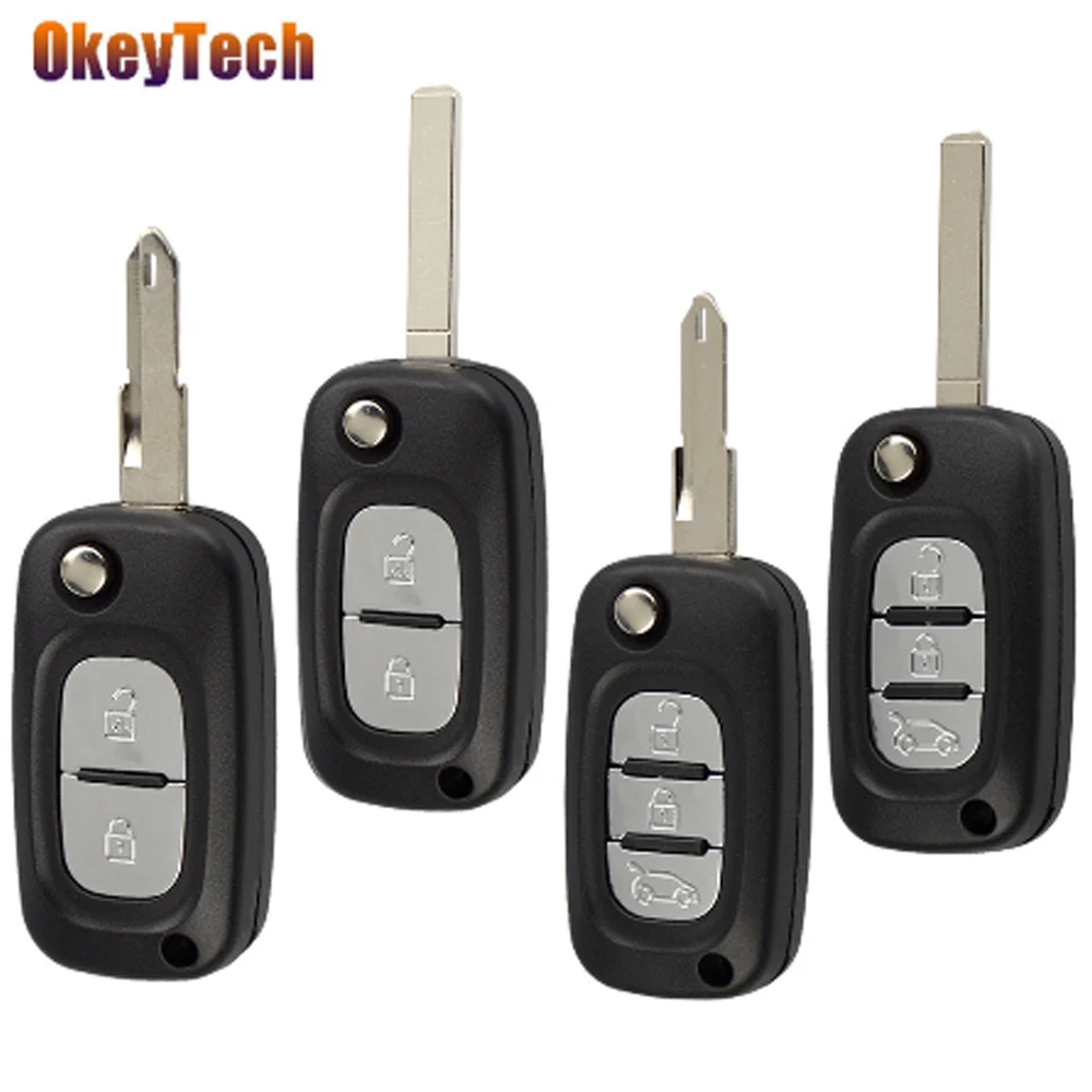OkeyTech 2/3 кнопочный флип чехол для автомобильного ключа Renault Clio Megane Kangoo Modus