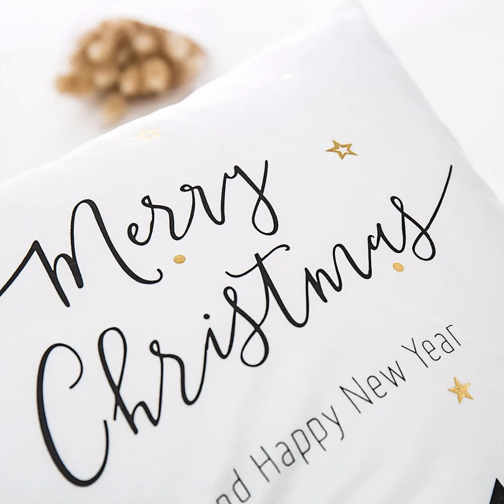 FENGRISE 45x45 см хлопковый льняной чехол с надписью &quotMerry Christmas" подушка