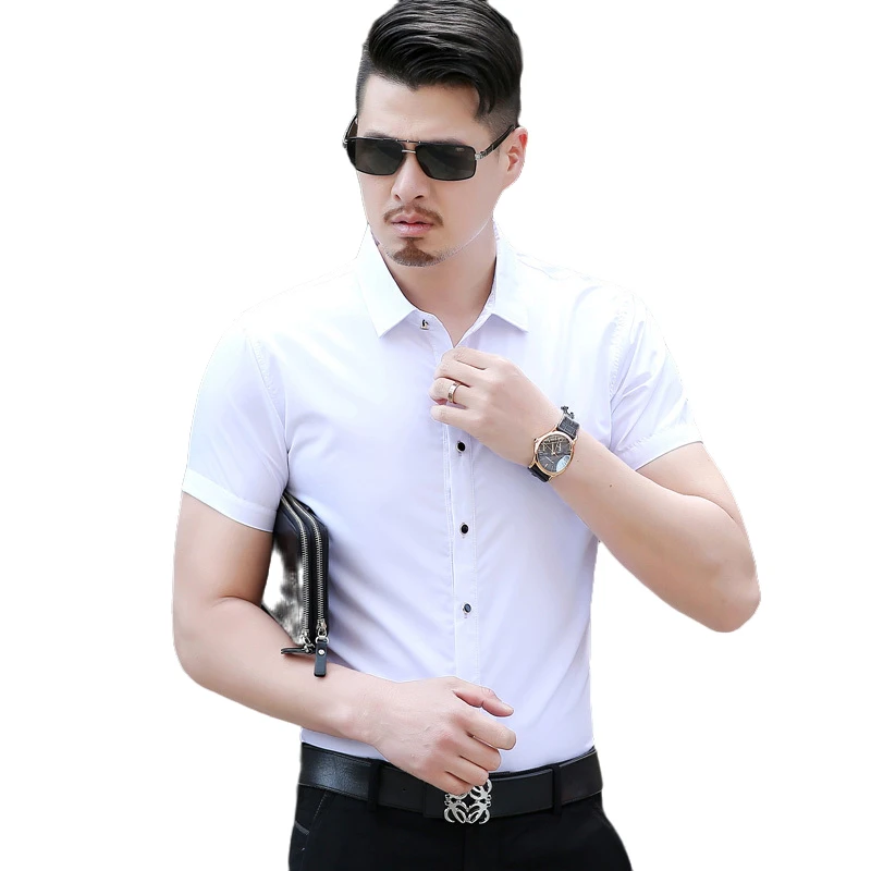 

New Arrival Stylish Cheap Slim Fit Plain Solid Color Cross Logo Men's Short Sleeve shirts