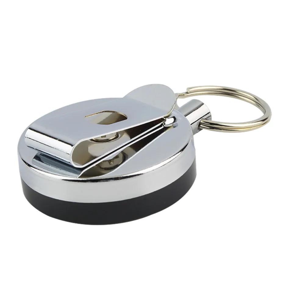 

1pc Stainless steel Tool Belt Money Retractable Key Recoil Ring Pull Chain Clip Keychain key Chain