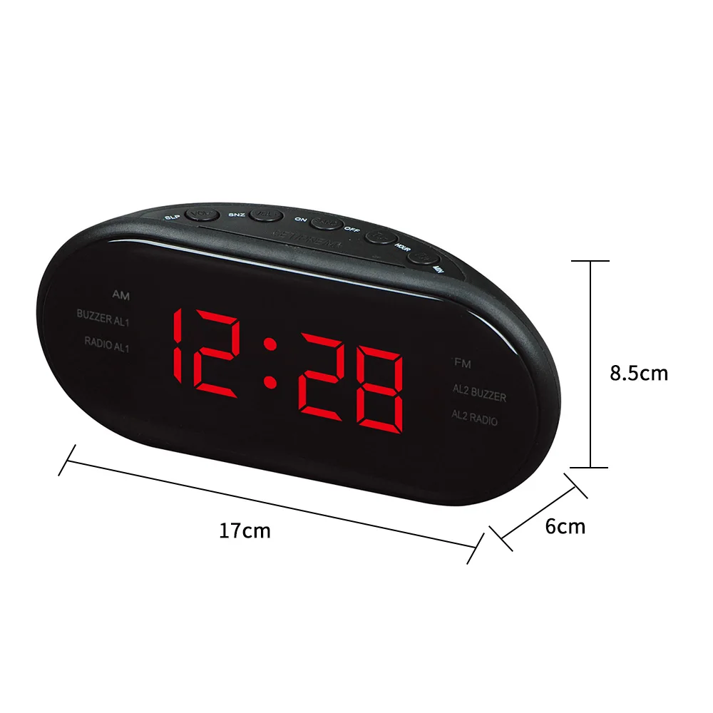 Onever Car Electronic LED Clock Desktop Alarm Digital Table Radio Time Supply Gift Home Snooze Function EU Plug AM/FM | Автомобили и