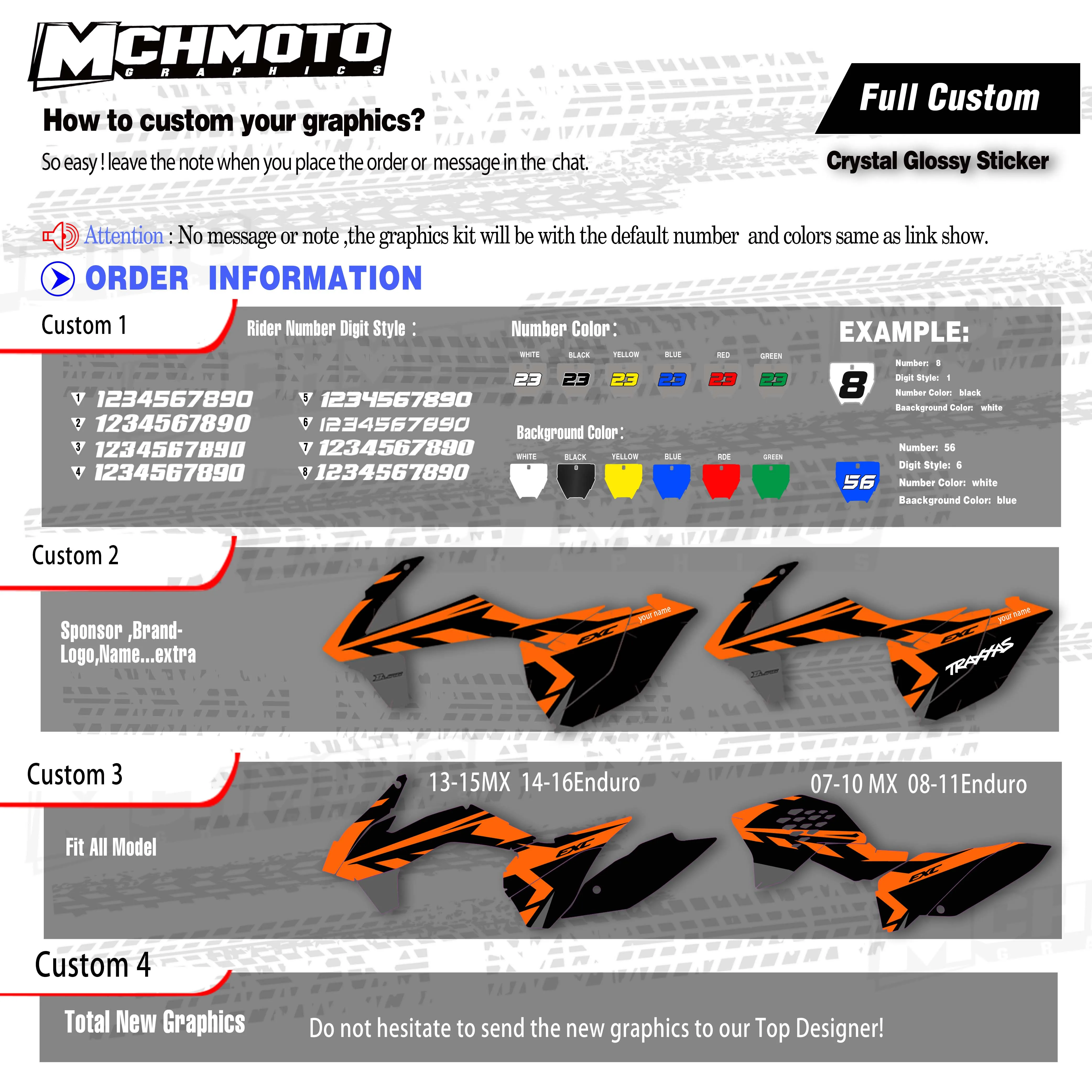 MCHMFG for KTM 125 250 300 350 450 SX SXF 2016 2017 2018 EXC EXCF XCW 2019 Graphics Backgrounds Stickers Kit Decal | Автомобили и