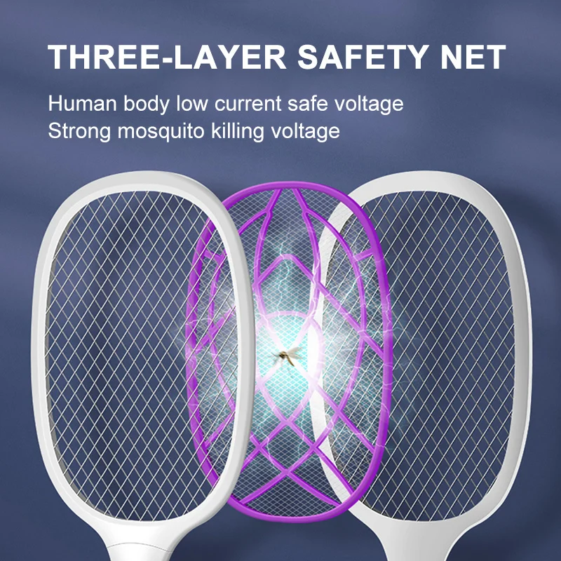 

3 IN 1 10/6/4 LED Trap Mosquito Killer Lamp 3000V Electric Bug Zapper USB Rechargeable Summer Fly Swatter Trap Flies Insect