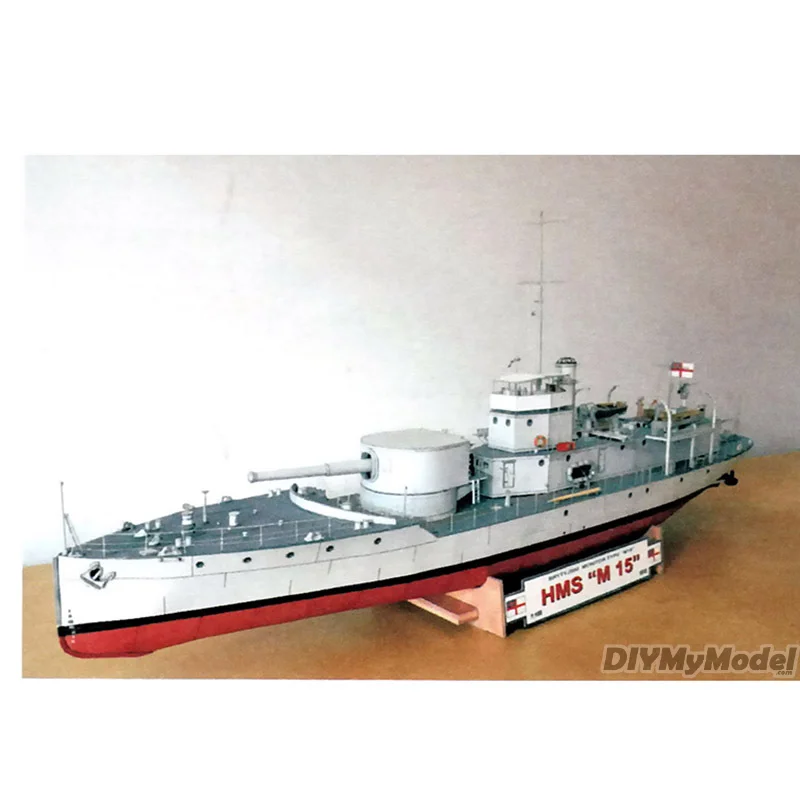 DIYMyModeI-barco de papel modelo 1:100, patrulla brit&aacute;nica M15, modelo de barco militar, abanico, Manual de regalo, bricolaje-0