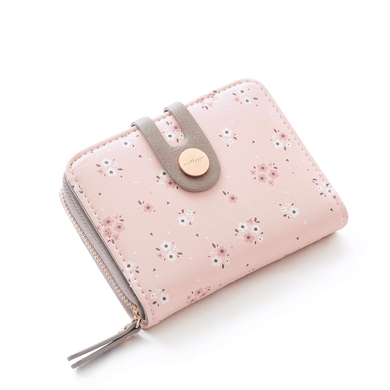 

Short Small Fresh Flower Zipper Buckle Multi-function Multi Card Wallet Organ Card Bag