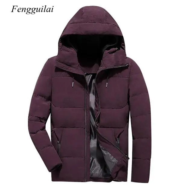 

Winter High Quality Men Parka Outwear Warm Casual All-Match Men's Coat Male Hooded Jackets Windproof Padded Overcoat Coat