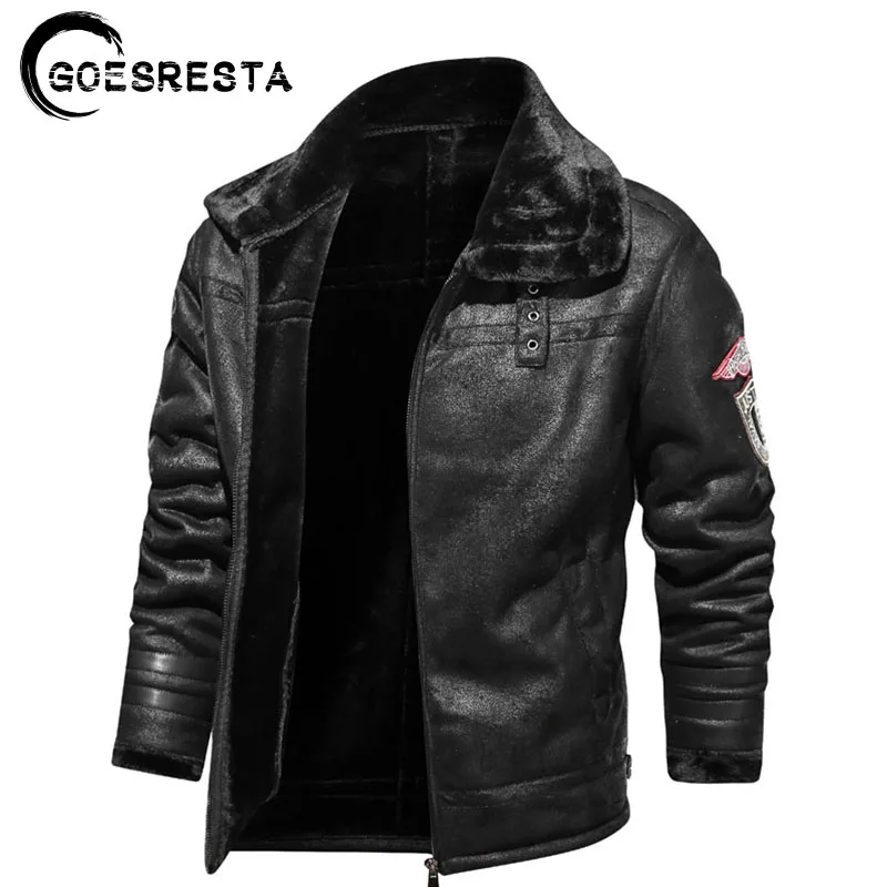 Uaicestar Winter Brand Jacket Men's High Quality Suede Fashion Casual Fleece Leather Warm Motorcycle Men's Jacket