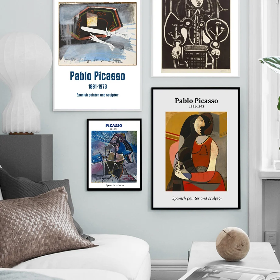 

Pablo Picasso Retro Famous Portrait Art Posters And Prints Classic Canvas Painting Wall Pictures For Home Decor Living Room