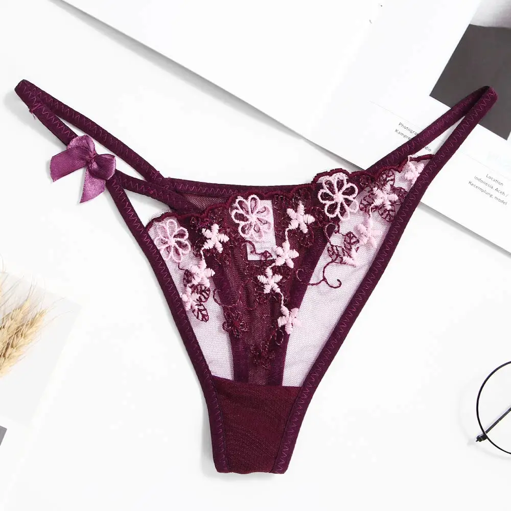Сексуальные женские трусики с Т-образной спинкой прозрачные легкие роскошные