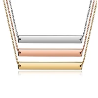 dropshipping simple verticalhorizontal bar necklace 5 colors stainless steel link chain jewelry for women