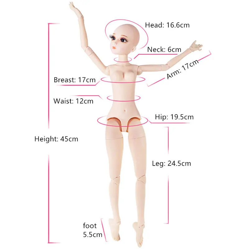 Кукла DBS 1/4 BJD ню макияж с глазами без волос AI YoSD MSD SD Набор игрушек в подарок