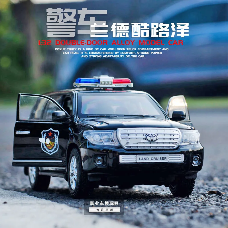 1:24 имитация автомобиля Toyota Land Cruiser полицейский автомобиль из сплава игрушка для