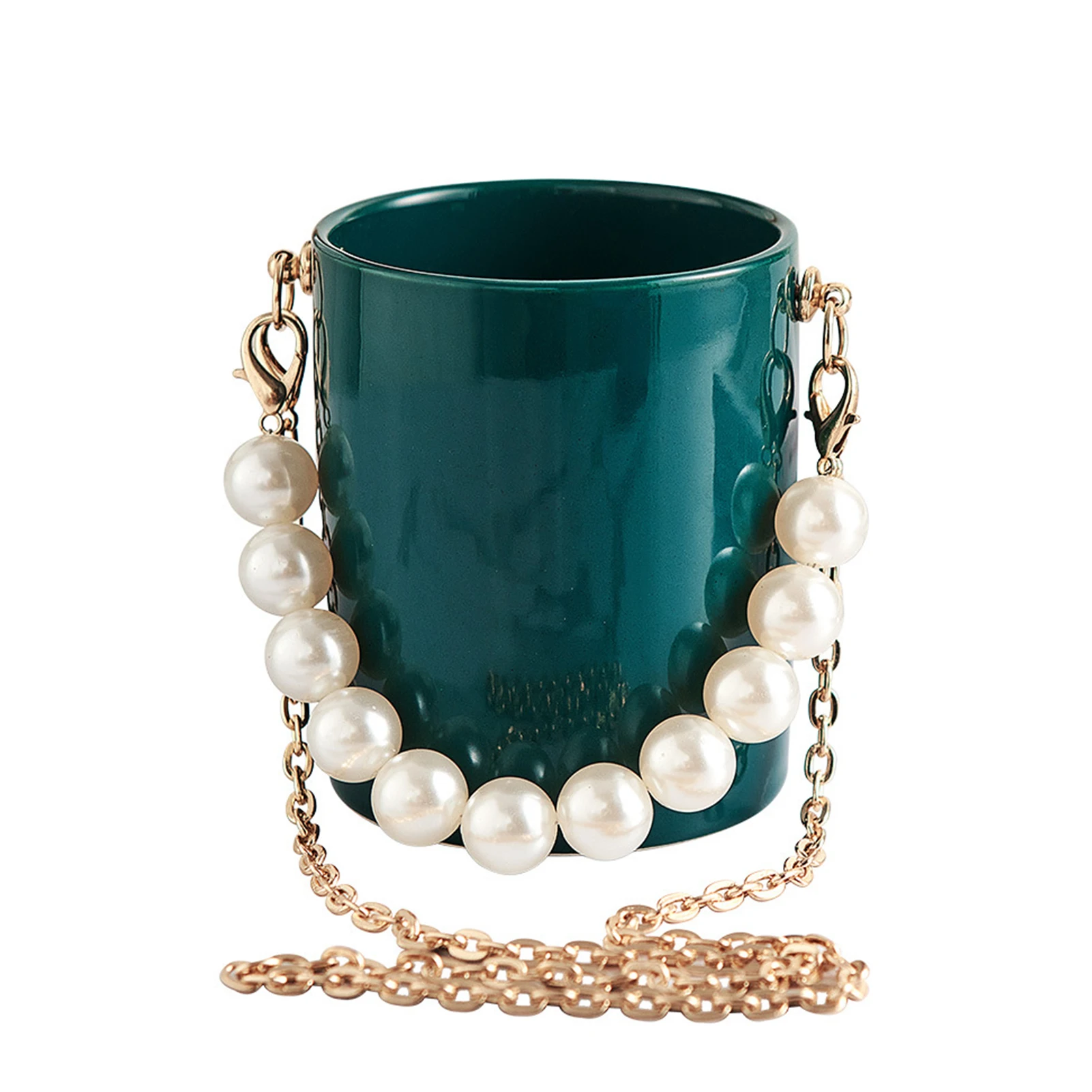 

Женский домашний декор, держатель для ручек, украшение для офиса с жемчугом, аксессуары, кастрюля, настольный органайзер, школьный подарок с...