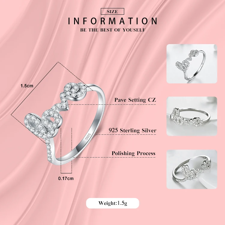 Modian 2021 новый 100% 925 пробы серебряные кольца Forever Love кубического циркония с