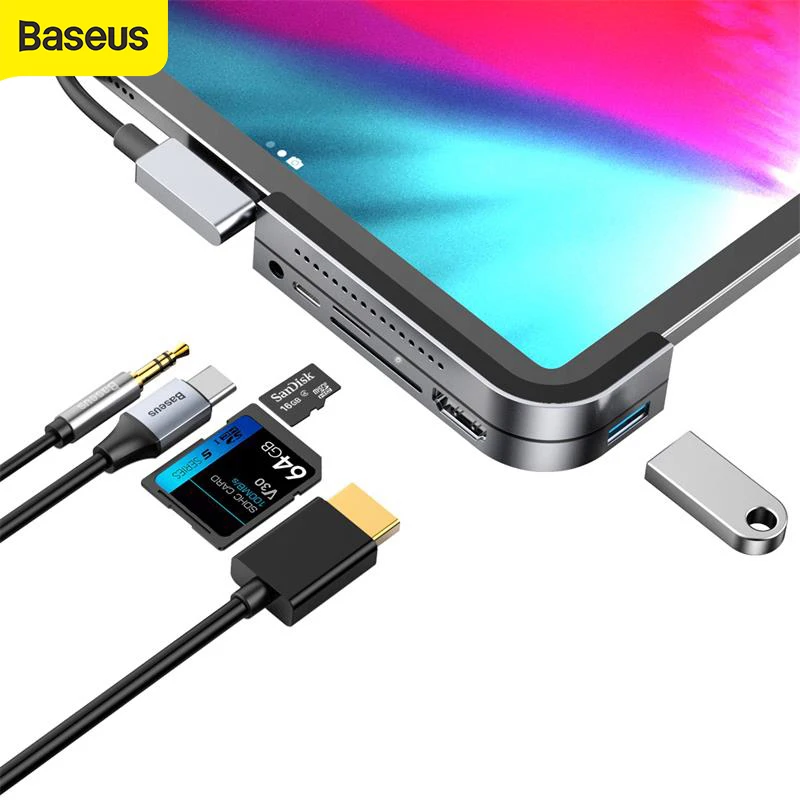 Usb хаб Baseus с сплиттер для USB 3 0 HD usb поддержка 4K Type C концентратор MacBook Pro адаптер