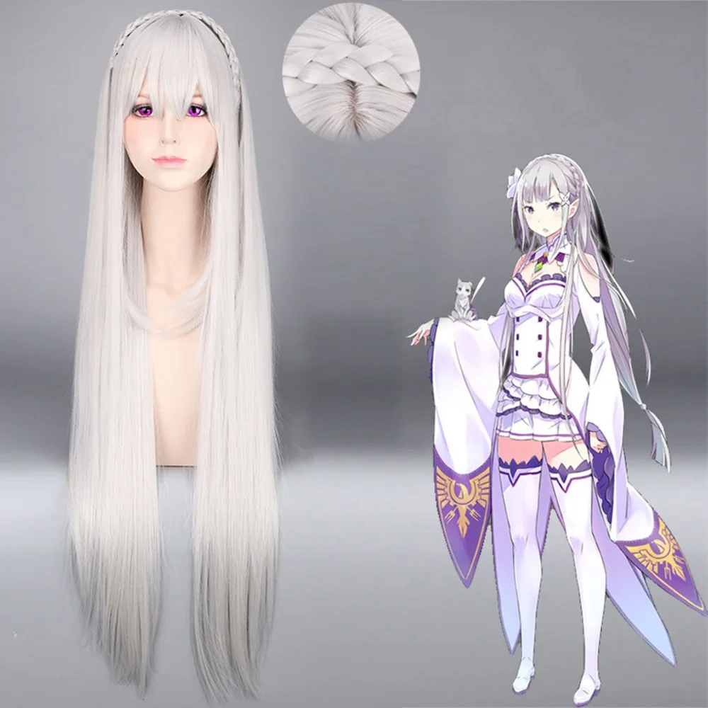 Re: Zero/Re: Zero Life в другом мире от Zero Female Emilia/Satella Косплей Костюм Любой размер на заказ с париком