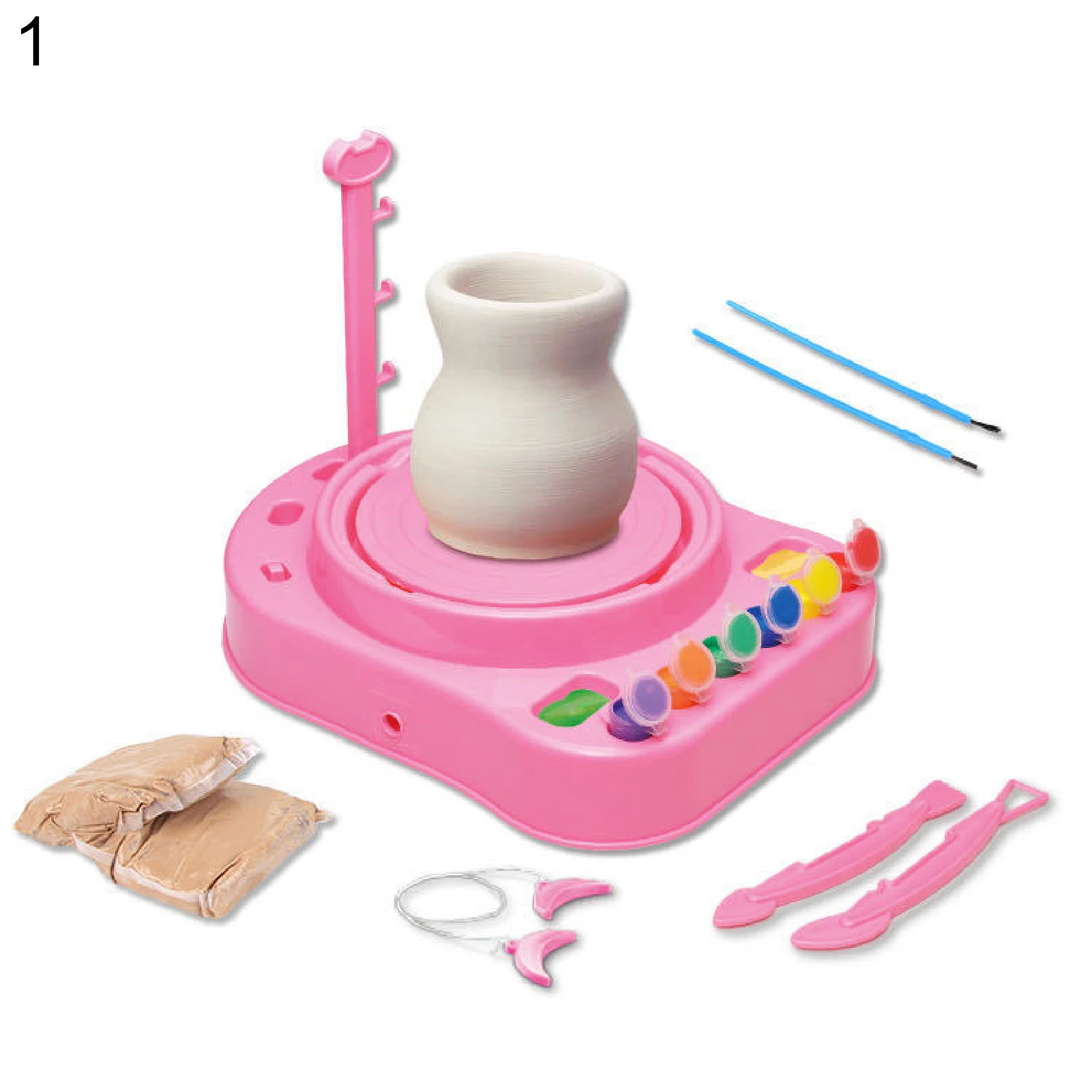

Pottery Toys 2 Gears Educational Electric Children Craft Paint Kit for School