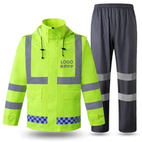 mens rain suit high visibility reflective work rain jacket pants for all sport farm fishing motorcycle