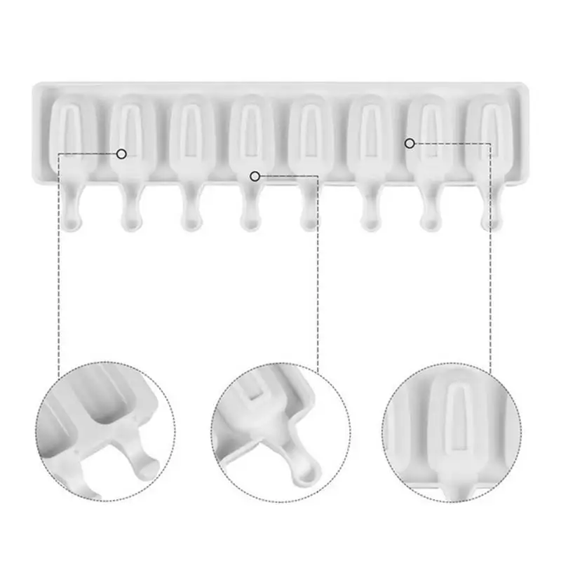 

50pcs Food Silicone Ice Cream Mold Maker Dessert DIY Mold Tray Popsicle Bucket Ice Cream Sticks Freezer Ice Lolly Mould